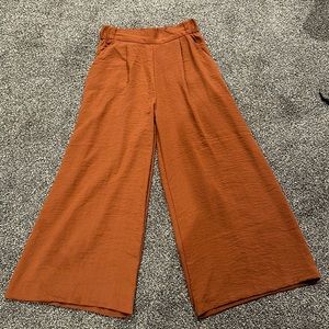 Burnt orange, wide leg pants from h&m.